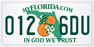 FL license plate 0126DU