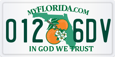 FL license plate 0126DV