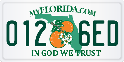 FL license plate 0126ED