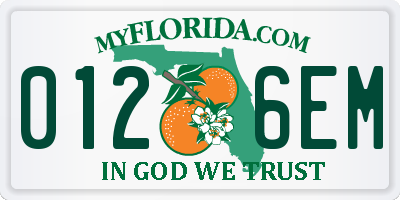 FL license plate 0126EM