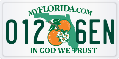 FL license plate 0126EN