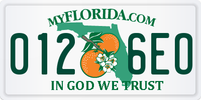 FL license plate 0126EO