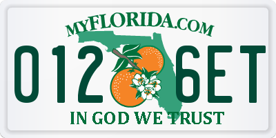 FL license plate 0126ET