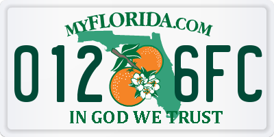 FL license plate 0126FC