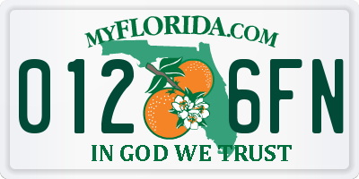 FL license plate 0126FN