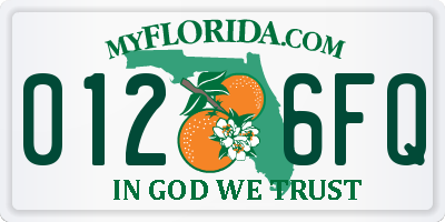 FL license plate 0126FQ