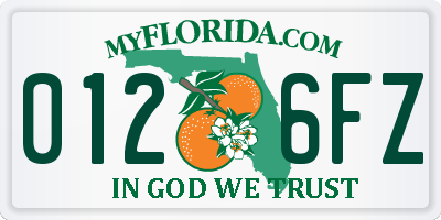 FL license plate 0126FZ