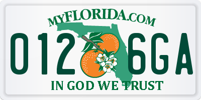 FL license plate 0126GA