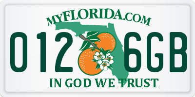 FL license plate 0126GB