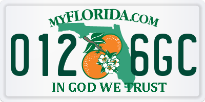 FL license plate 0126GC