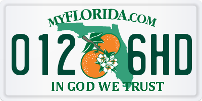 FL license plate 0126HD