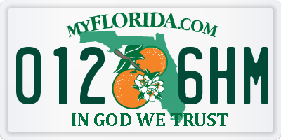 FL license plate 0126HM