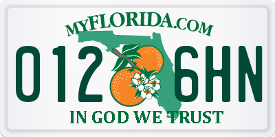 FL license plate 0126HN