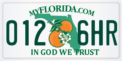 FL license plate 0126HR