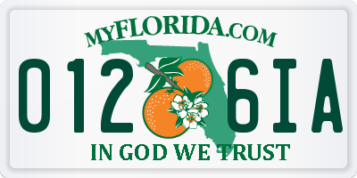 FL license plate 0126IA