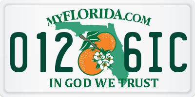 FL license plate 0126IC