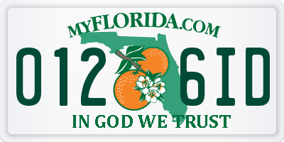 FL license plate 0126ID