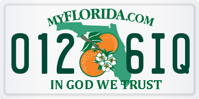 FL license plate 0126IQ