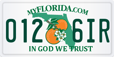 FL license plate 0126IR