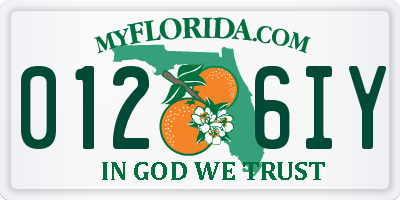 FL license plate 0126IY