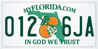 FL license plate 0126JA