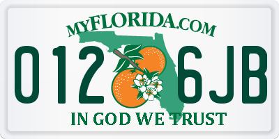 FL license plate 0126JB