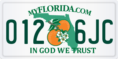 FL license plate 0126JC