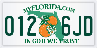 FL license plate 0126JD
