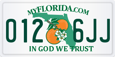 FL license plate 0126JJ
