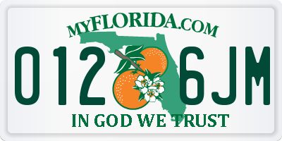 FL license plate 0126JM