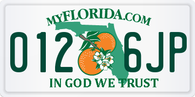 FL license plate 0126JP