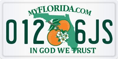 FL license plate 0126JS
