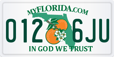 FL license plate 0126JU
