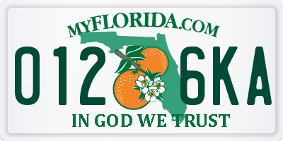 FL license plate 0126KA