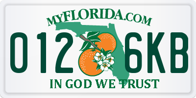 FL license plate 0126KB