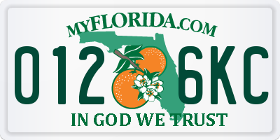 FL license plate 0126KC