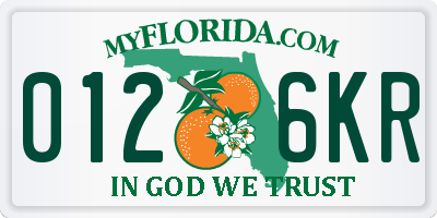 FL license plate 0126KR