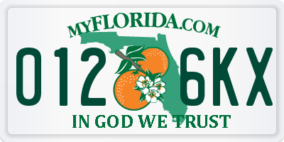 FL license plate 0126KX