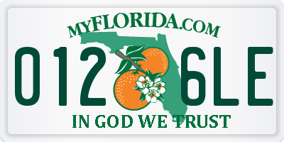 FL license plate 0126LE