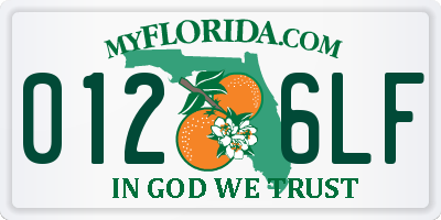 FL license plate 0126LF