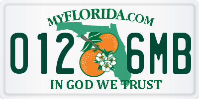 FL license plate 0126MB