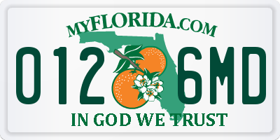 FL license plate 0126MD