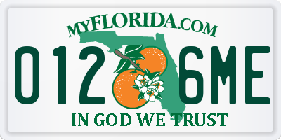 FL license plate 0126ME