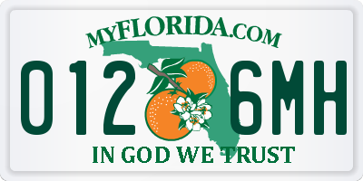 FL license plate 0126MH