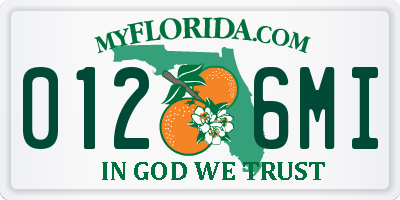 FL license plate 0126MI