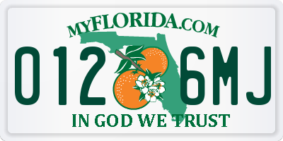 FL license plate 0126MJ