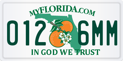 FL license plate 0126MM