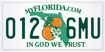 FL license plate 0126MU