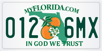 FL license plate 0126MX
