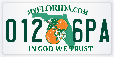 FL license plate 0126PA